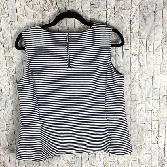 Liz Claiborne blue/white striped top-flared bottom - Picture 2 of 3